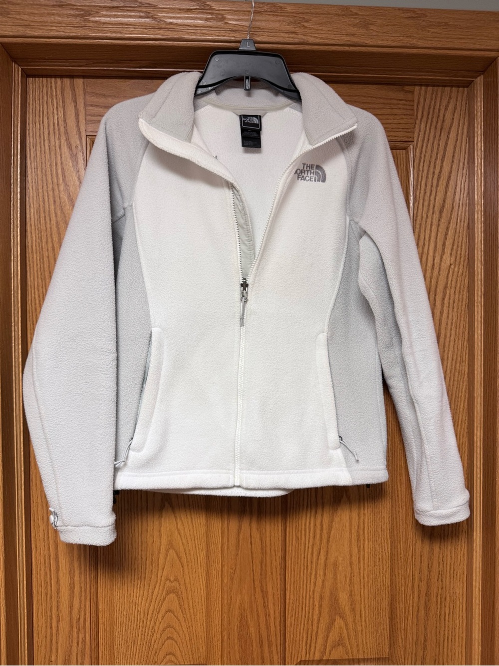 The North Face Women's Cream & Light Gray Full-Zip Teddy Fleece Jacket